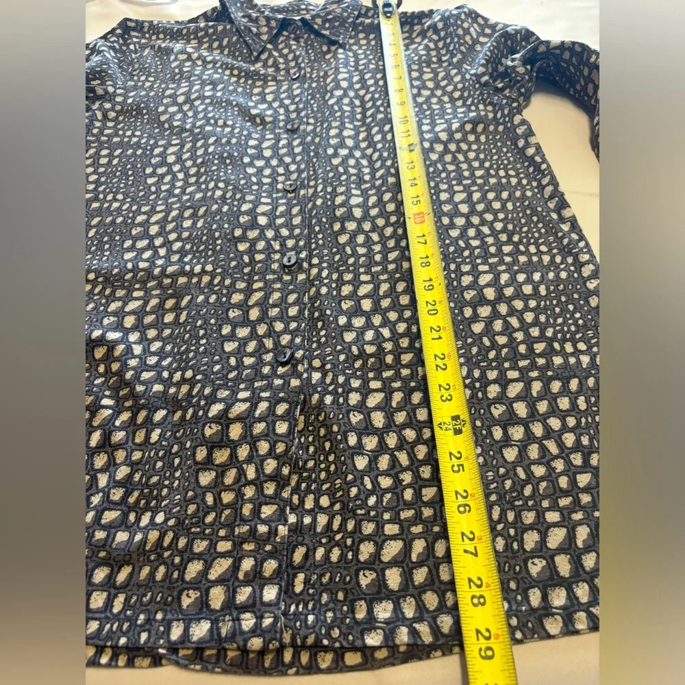 Vintage 90s 100%‎ Silk Crocodile Animal Print Top, Medium